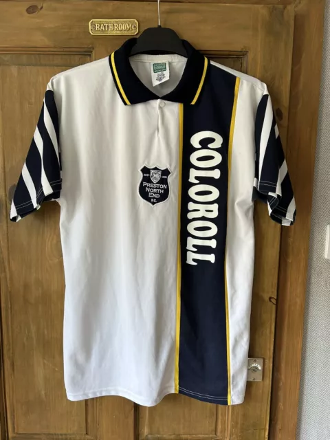 Preston North End FC 1994/95 Score Draw Vintage Home Football Shirt Large PNE