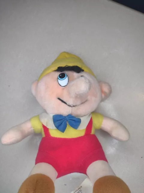 Walt Disneys Pinocchio VTG 70s Plush Animated Film Classic Stuffed Animal Tag