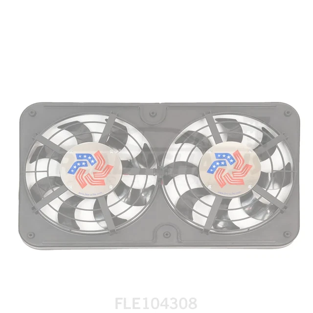 Flex-a-lite Dual 12-1/8in Lo Profile puller Fans w/Controls 104308