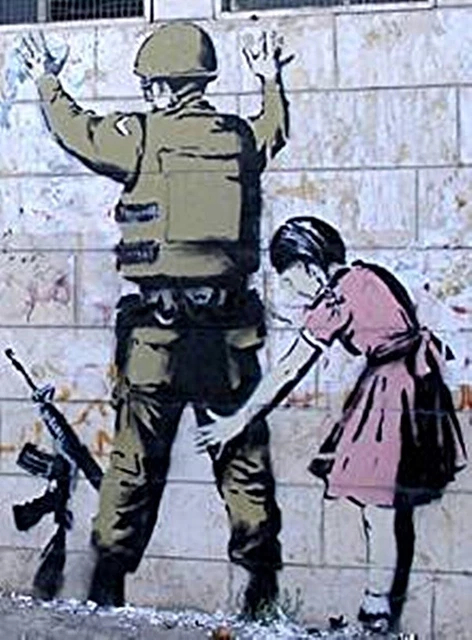 Banksy Fille Searching Soldat Réfrigérateur Aimant (Se )