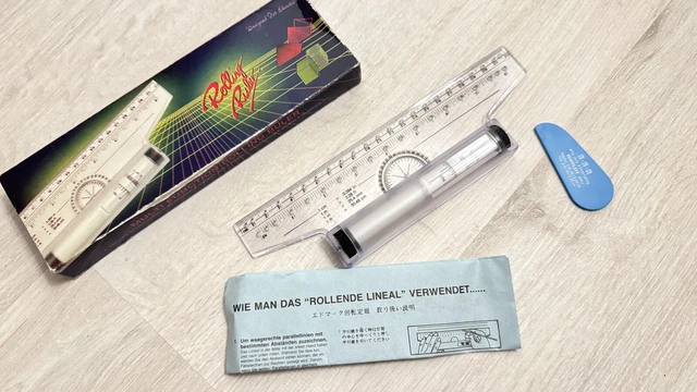 Rolling Ruler, das rollende Lineal, Zeichenhilfe Rolllineal, unbenutzt