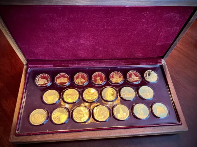 Great American Landmarks Collection Gold-Plated Sterling Silver Franklin Mint