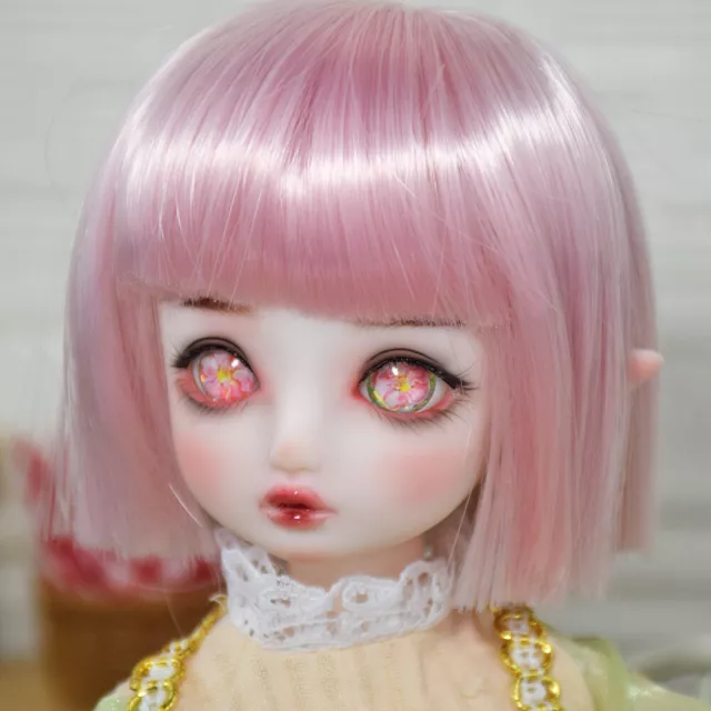 Mode Hübsche 30cm BJD Puppe 1/6 SD Puppen mit kurzen rosa Haar Elfen Ohren Full