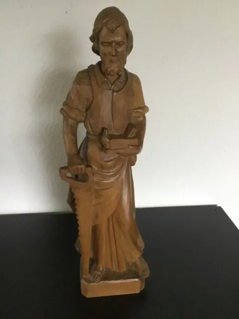 Heiliger Josef als Zimmermann Holzfigur Handgeschnitzt