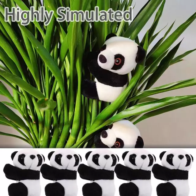 12 STCK. Cartoon niedliche Imitation Panda Clip Plüschtier U9S3