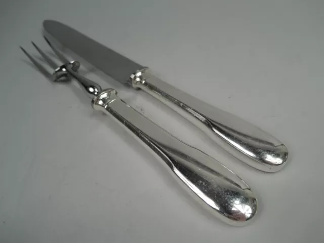 Christofle Carving Pair Modern Serving Knife Fork French Silver Plate