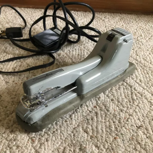 Swingline 66P Electric Stapler Pedal Action Tested Works AS IS Vintage Corded