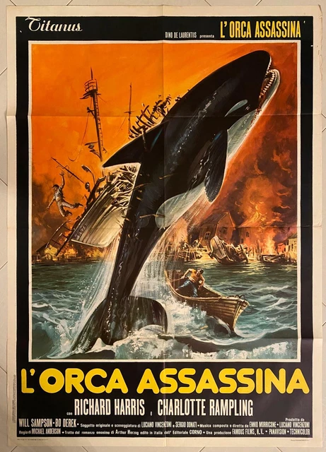 MANIFESTO ORIG. 2F L'orca Assassina Harris Rampling Lo Squalo Jaws ...