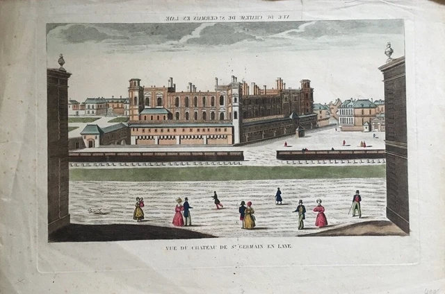 VUE DU CHATEAU DE SAINT GERMAIN EN LAYE Gravure Vue d'optique Paris France