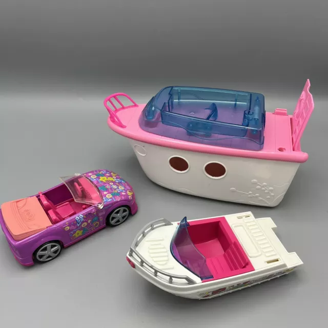 Polly Pocket Cabrio Auto & Boote Konvolut unvollständige Ersatzteile Reparatur 2008-10