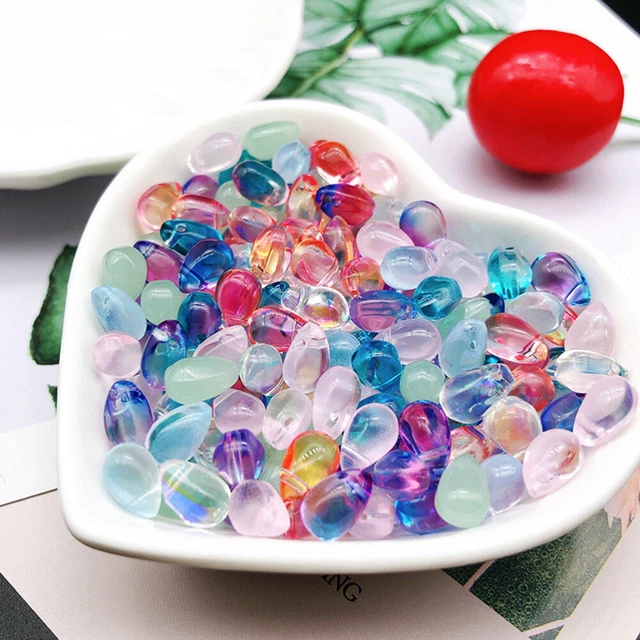 100pcs Bunte Wasser Tropfen Glas DIY Lose Perlen Schmuck Machen Perlen 2