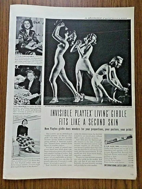 1941 PLAYTEX LIVING Girdle Ad In SLIM Silver Tubes £2.12 - PicClick UK