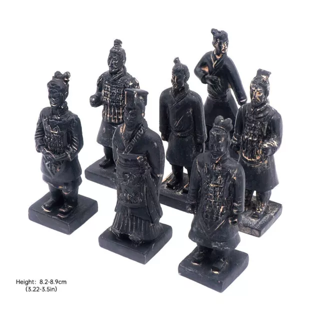 7Pcs Qin Dynasty Terra Cotta Warrior Collectible Statuette Vintage Antique Toy