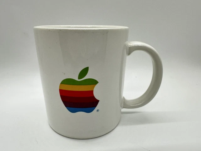 Vintage Apple Macintosh Computer Trademarked Mug Rainbow Apple