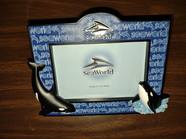 NEW! Sea World Picture Frame 3D Orca Shamu Killer Whale 5x7 Photo RARE VHTF!