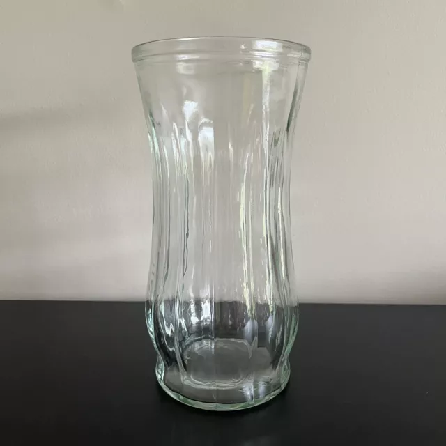 PCG Clear Glass Vase Vintage Textured 9 Inch