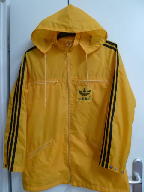 Adidas Vintage Regenjacke Windbreaker Trainingsjacke gelb Gr. 36