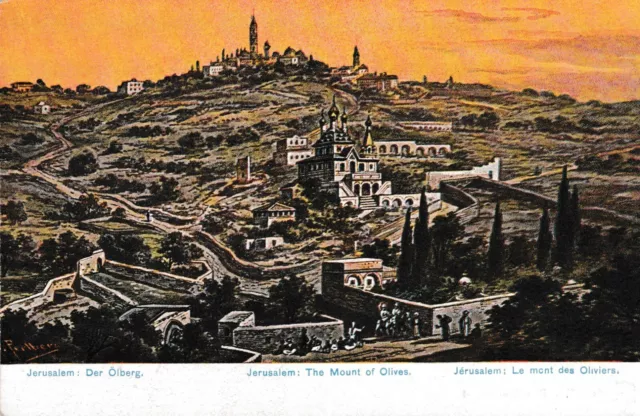 Jerusalem - Mount of Olives - old artist post card