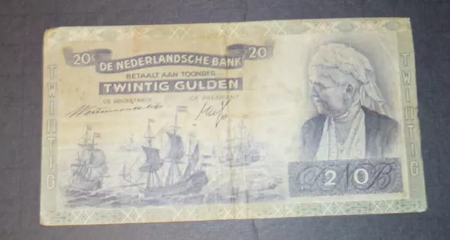 Netherlands, 1940, 20 Gulden, P-54, Good Fine+!!