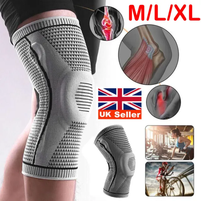 Knee Support Compression Sleeve Brace Patella Arthritis Pain Relief Gym Sports