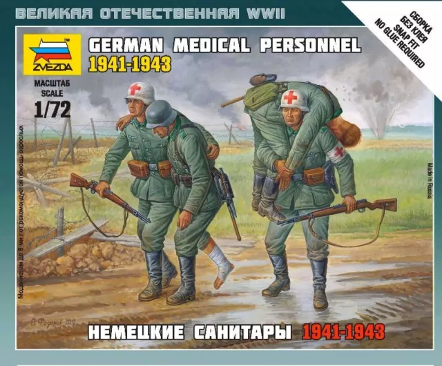 Zvezda Models 1/72 (Snap-Fit) German Medical Personnel 1941-1943 (4 Figures)