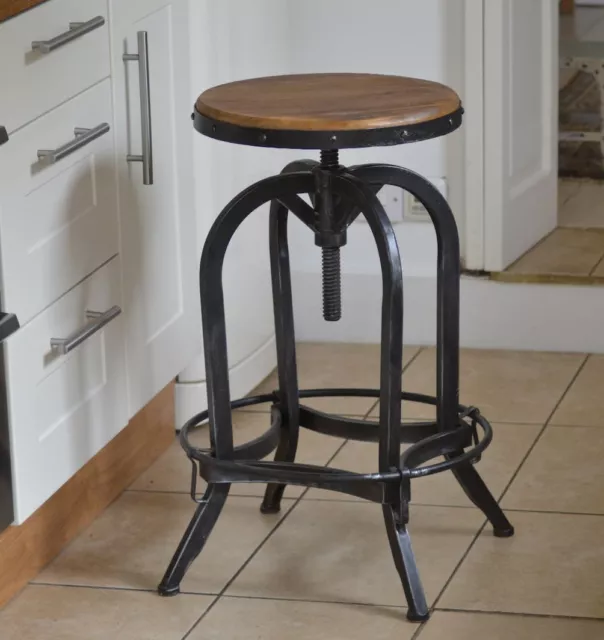 Bar Stool Adjustable (66-85cm) artisan urban vintage industrial