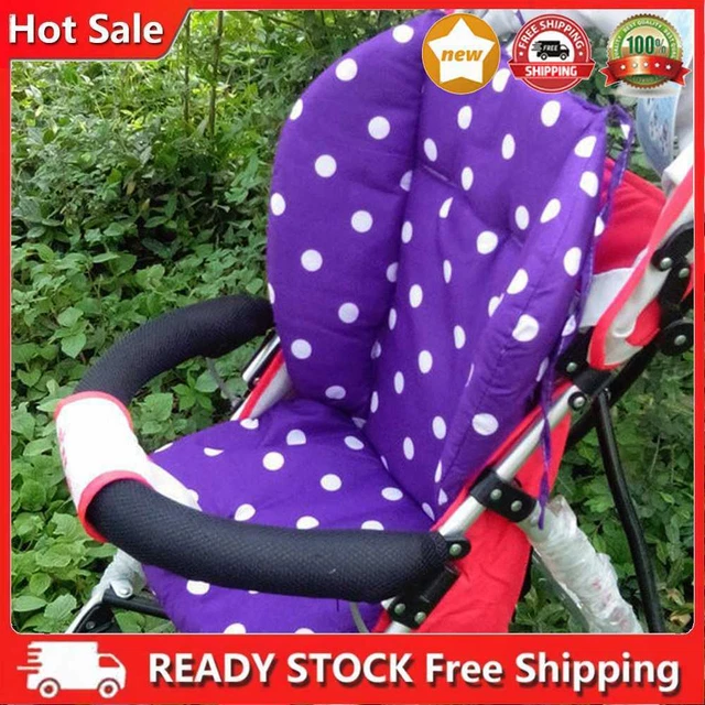 Bebé Niño Caminante Asiento Cochecito Cojín Alfombra Algodón White Dot Púrpura