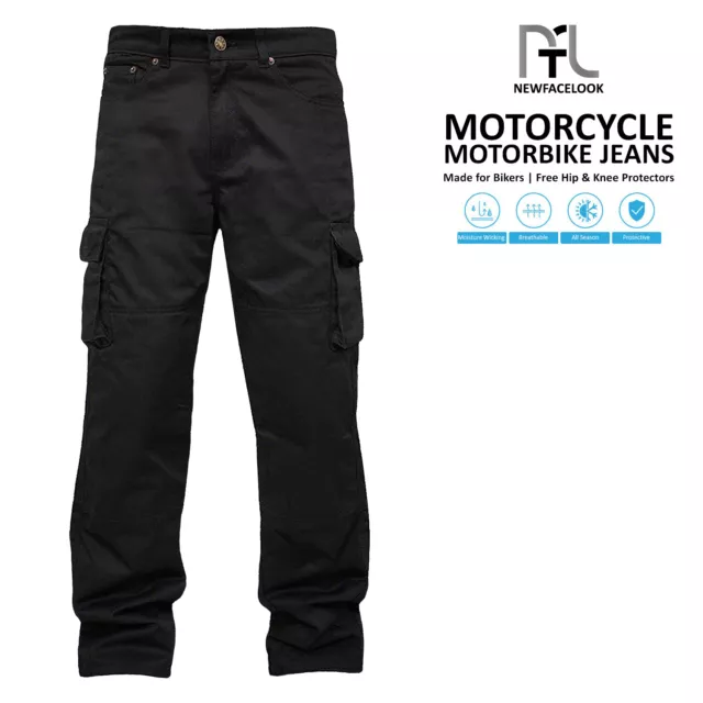 Herren Motorrad Motorrad Cargohose Hose Aramid Schutz gefütterte Jeans 2