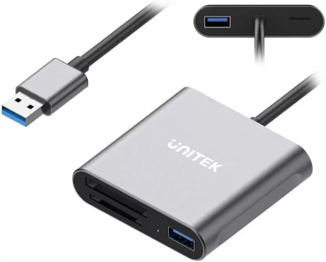 Unitek USB 3.0 5Gbps USB-A to USB Hub+XQD2.0+SD/TF Card Reader R1011A