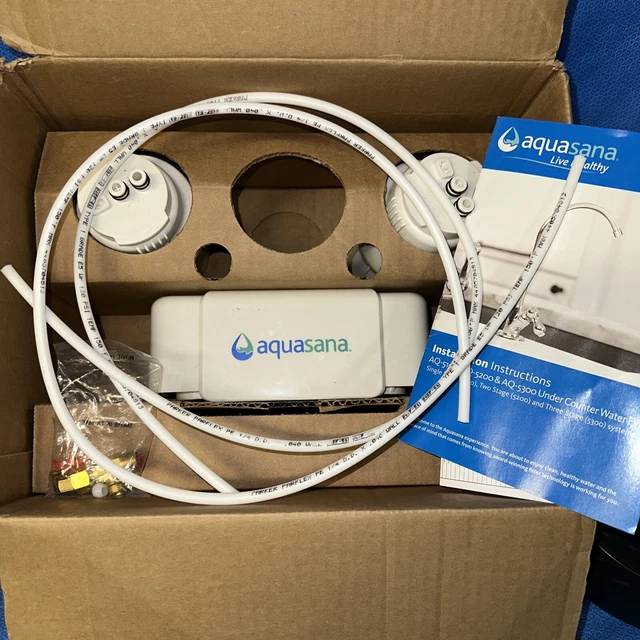 AQUASANA 2STAGE UNDER Counter Water Filtration System AQ5200 Open Box