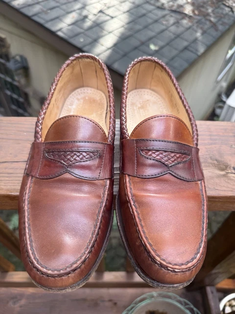 ALLEN EDMONDS NEWCASTLE Mahogany Brown Slip On Loafers Sz 9  display picture 1