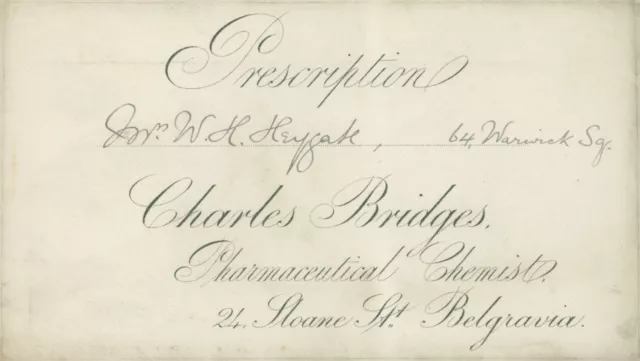 Antique Prescription Envelope Charles Bridges Chemist Sloane St Belgravia
