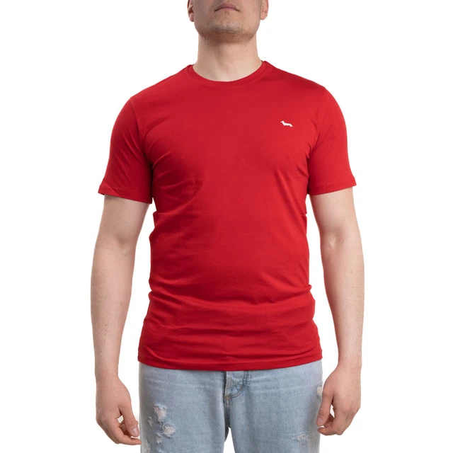 Harmont & Blaine T-Shirt da Uomo in Cotone Rosso Narrow S/S 23  INJ001021223