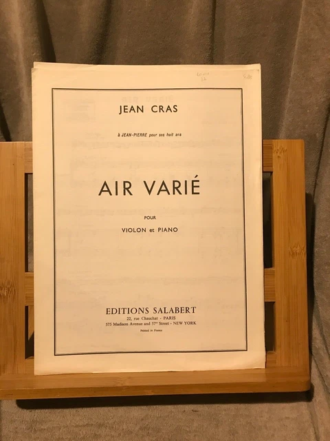 Jean Cras Air Varié partition violon piano éditions Salabert