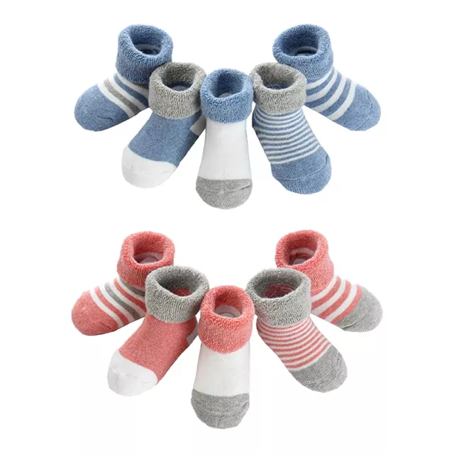 5 Pairs Baby Boys Girls Toddler Cosy Warm Bed Socks Gripper Slipper 5-12 MontVM