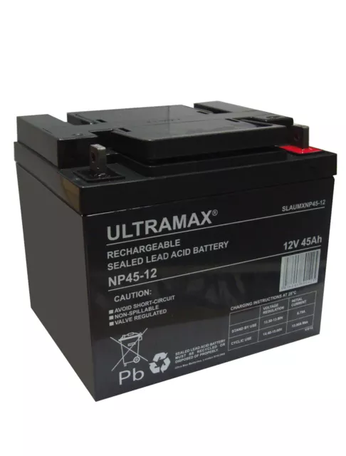 ULTRAMAX NP44-12, 12V 44AH (as 42Ah & 45Ah) SEALED LEAD RECHARGEABLE UPS BATTERY