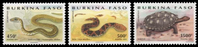 Burkina Faso 1995 - Mi-Nr. 1375-1377 ** - MNH - Reptile / Reptiles