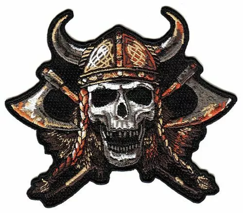 Aufnäher Wikinger Skull Totenkopf 10 x 11 cm Patch