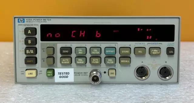 HP 438A 100 kHz to 26.5 GHz, -70 to +44 dBm, Dual Channel Power Meter. Tested!
