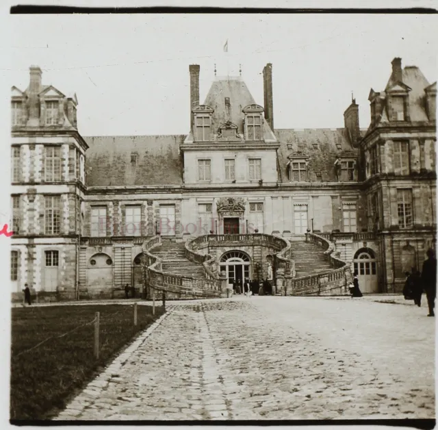 FRANCE Château de Fontainebleau Photo Plaque de verre Vintage VR11c  