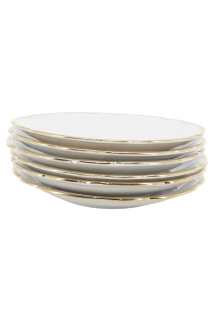 Piatto colazione Seltmann Weiden bianco Ø 14 cm porcellana Inca bordo dorato