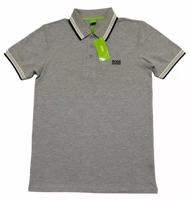 Hugo Boss Mens Casual Modern-Fit Cotton short sleeve Polo T-Shirt Colour Grey