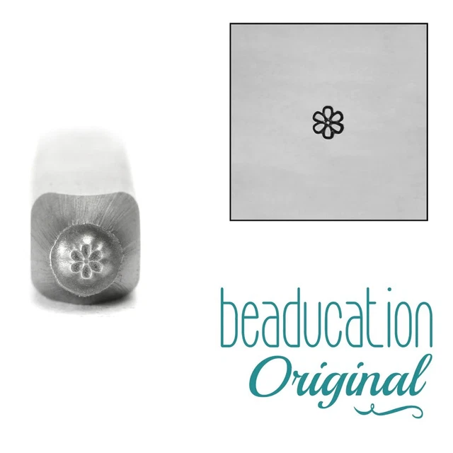 Estampilla de diseño de metal cara de flor margarita Beaducation 3 mm acero inoxidable/plata/cobre