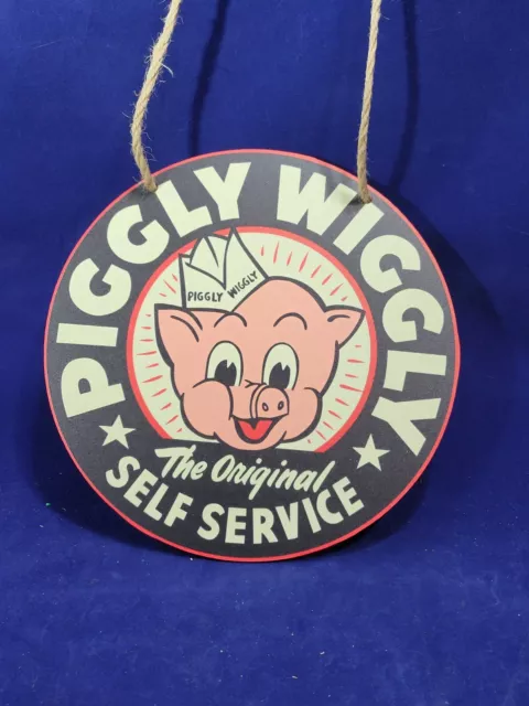 Piggly Wiggly Grocery Store Vintage Style Round Sign ~ 7.5 Inches