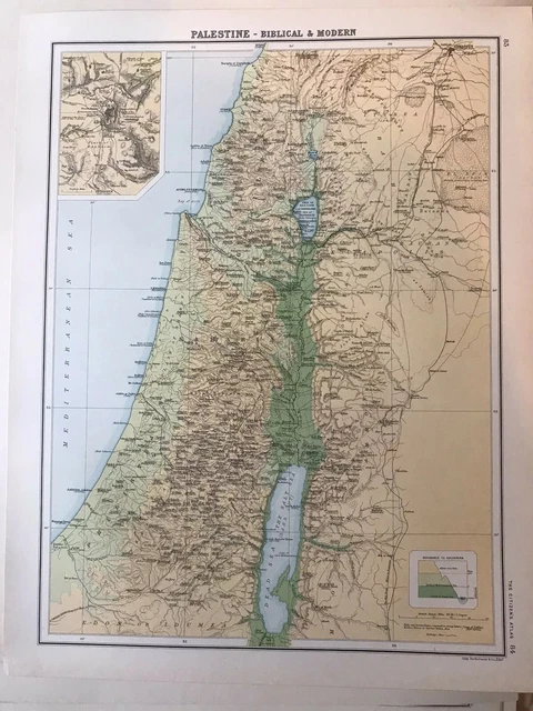 Biblical and Modern Map of Palestine