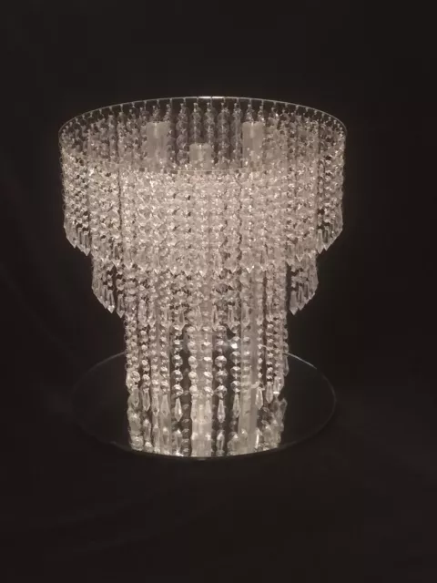 Wedding cake stand, Tiered style, real  crystal chandelier cake stand+ LED