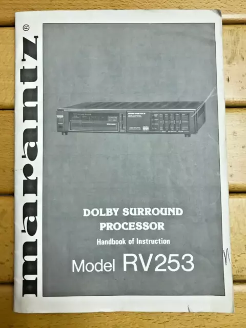 Marantz - Manuale Rv253 Dolby Surround Processor Con Schema Elettrico
