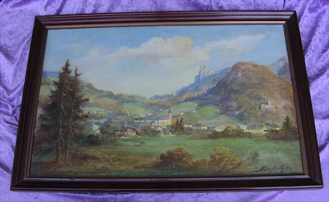 Altes Gemälde von 1916  Gnigl Salzburg Österreich Austria Nockenstein Neuhaus