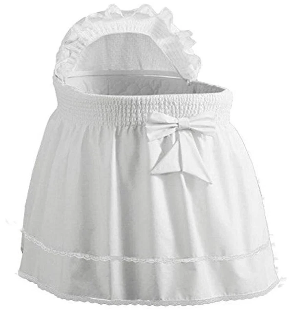 Precious Bassinet Liner Skirt & Hood White 17″ L X 31″ W