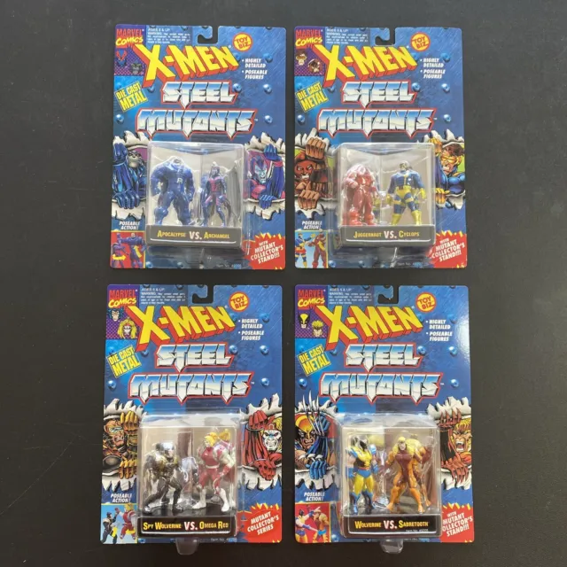 Marvel X-Men Steel Mutants Lot Of 4 Toy Biz 1994